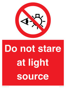 Do not stare at light source